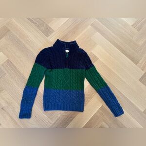 Mini Boden Blue and Green Zip-Up Sweater